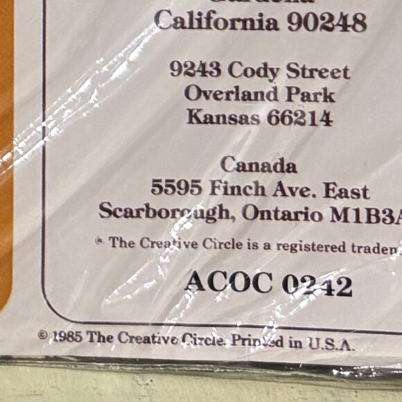 Vintage Creative Circle Kit# 0242 Carrots and Corn Seed Packet Embroidery Crewel - Picture 6 of 6